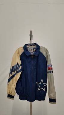 Vintage Dallas Cowboys Logo Athletic Jacket NFL Pro Line Windbreaker (Mens M)